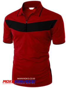 Tempat Belanja Kaos Polo Shirt / Kaos Berkerah Polos Online Warna Maroon Hitam