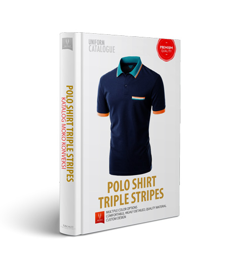 model kaos terbaru polo shirt triple stripes | jual kaos polo online moko konveksi semarang